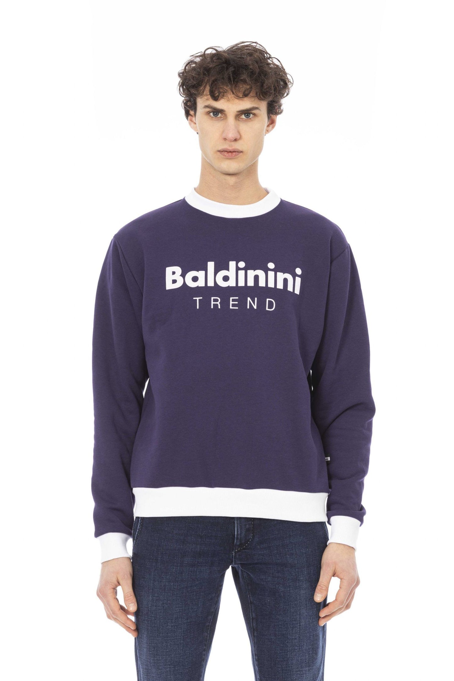 Baldinini Trend Elegant Purple Cotton Sweatshirt