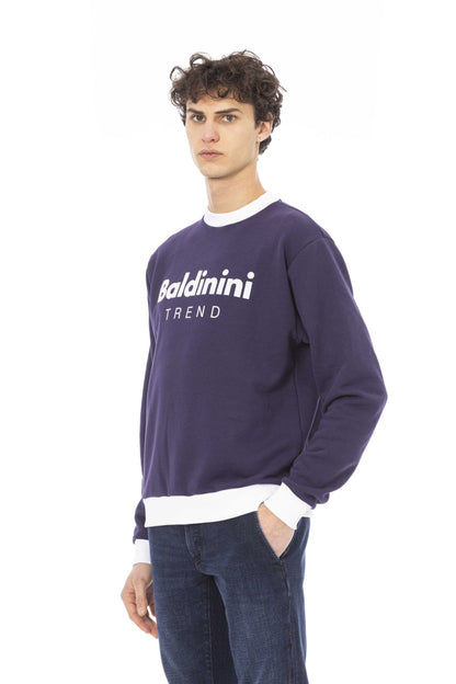 Baldinini Trend Elegant Purple Cotton Sweatshirt