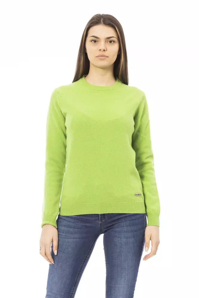 Baldinini Trend Elegant Wool-Cashmere Crewneck Sweater