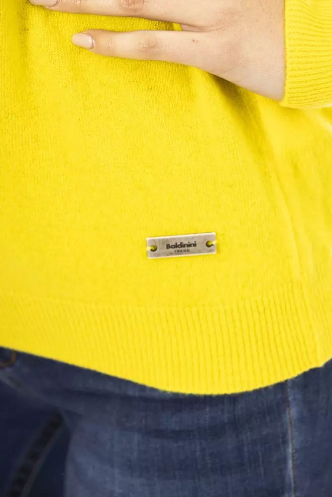 Baldinini Trend Chic Wool-Cashmere Crewneck Sweater in Yellow