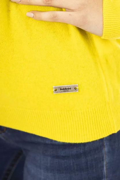 Baldinini Trend Chic Wool-Cashmere Crewneck Sweater in Yellow