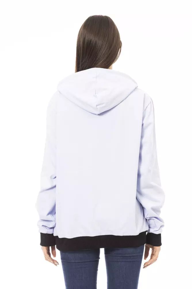 Baldinini Trend Chic Purple Cotton Hoodie with Front Logo