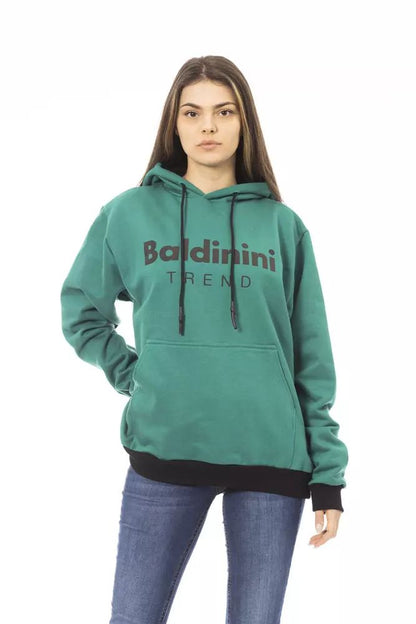 Baldinini Trend Elegant Black Cotton Fleece Hoodie