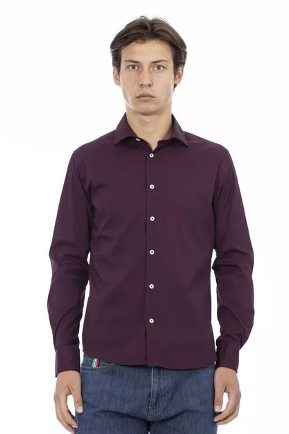 Baldinini Trend Chic Bordeaux Slim Fit Men's Shirt