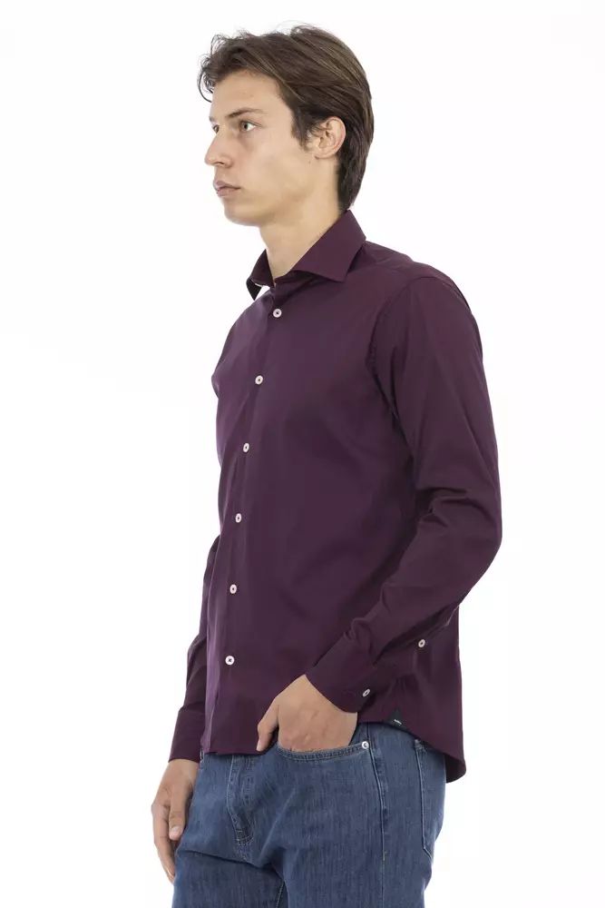 Baldinini Trend Chic Bordeaux Slim Fit Men's Shirt