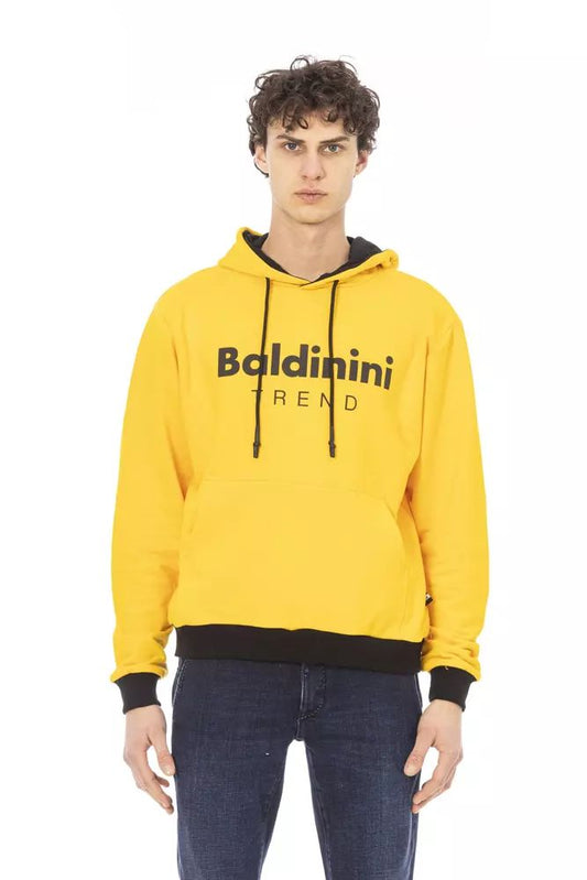 Baldinini Trend Sunshine Yellow Cotton Hoodie with Front Logo