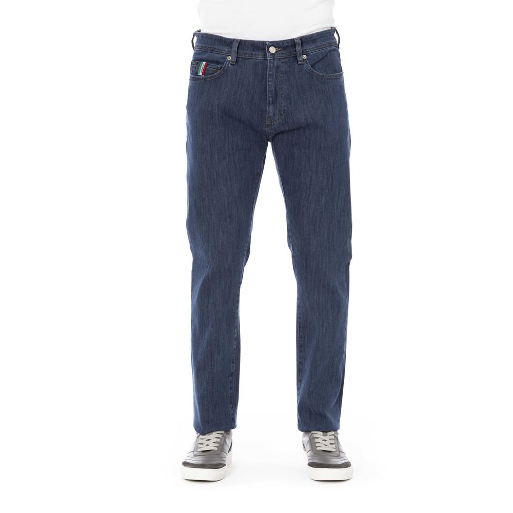 Baldinini Trend Chic Cotton Blend Denim for the Modern Man