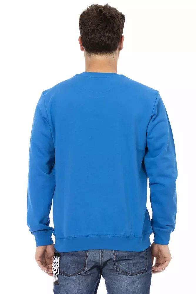 Automobili Lamborghini Cerulean Crewneck with Maxi Logo Print