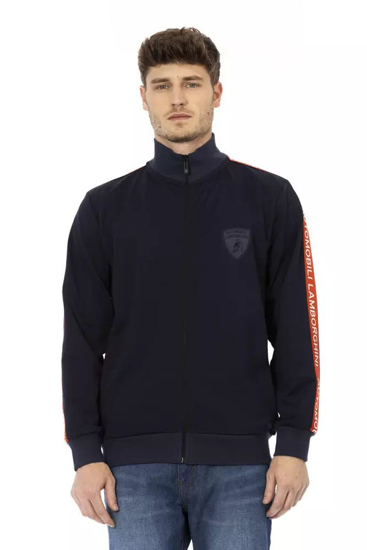 Automobili Lamborghini Sleek Zippered Sweatshirt with Iconic Sleeve Detail