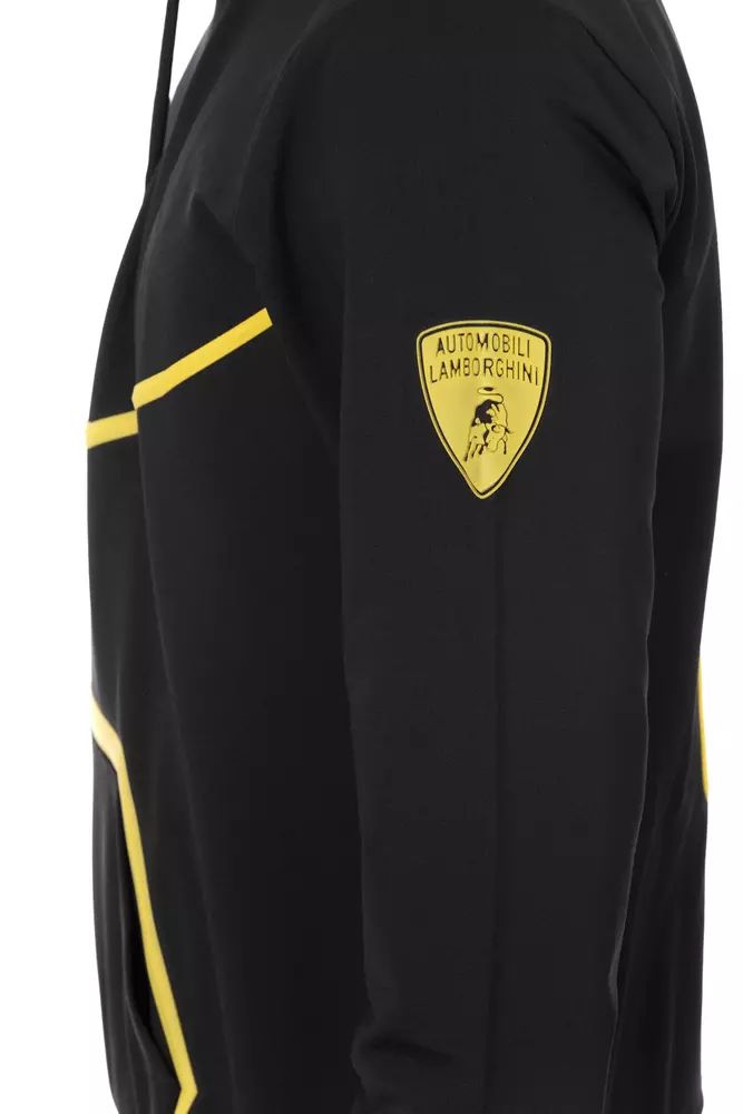 Automobili Lamborghini Sleek Hooded Sweatshirt with Embossed Details