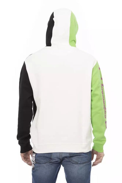 Automobili Lamborghini Sleek White Hooded Cotton Sweatshirt