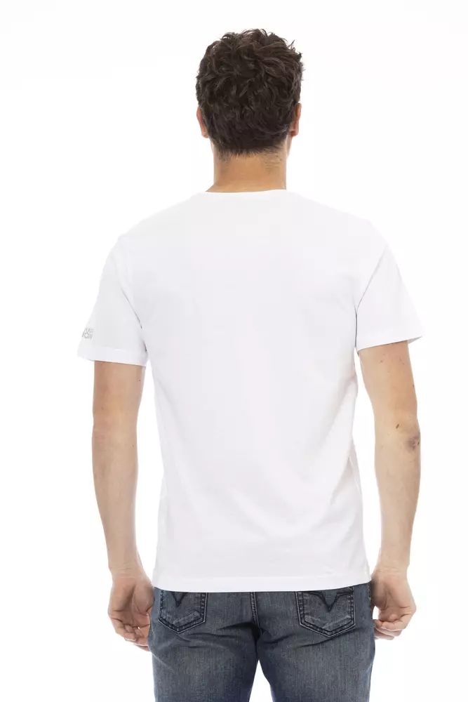 Trussardi Action Chic White Short Sleeve Printed Tee