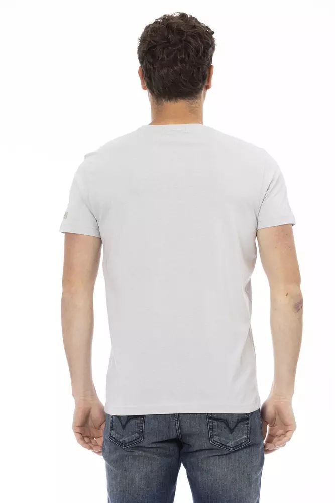 Trussardi Action Chic Gray Short Sleeve Round Neck Tee