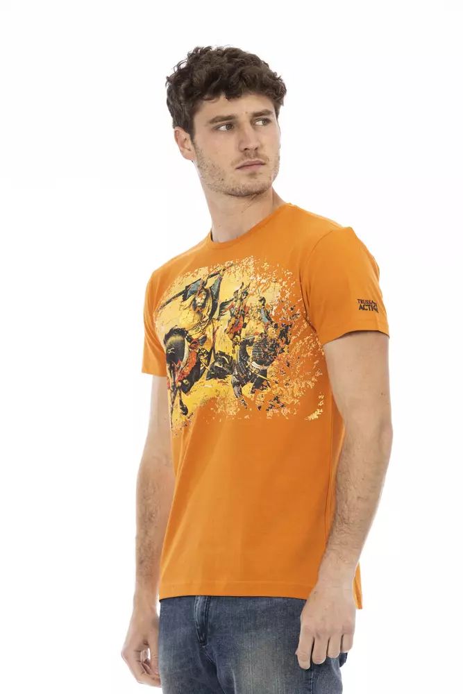 Trussardi Action Elegant Orange Short Sleeve Round Neck Tee