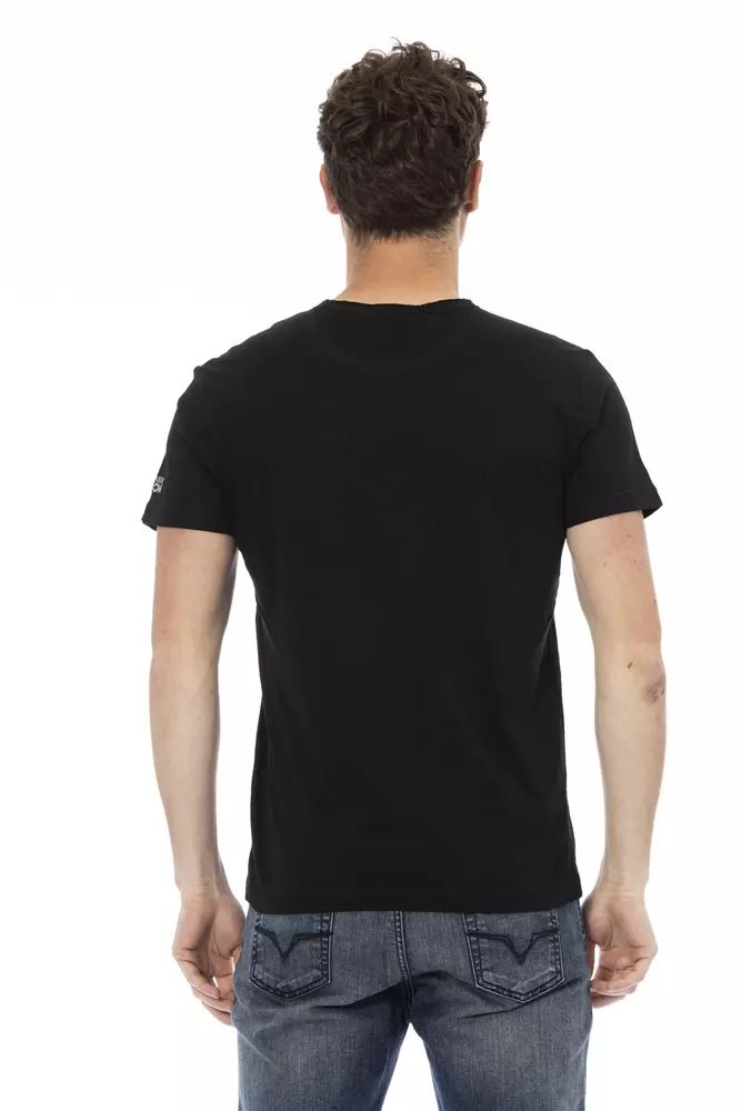 Trussardi Action Sleek Black Cotton Blend Tee for Men