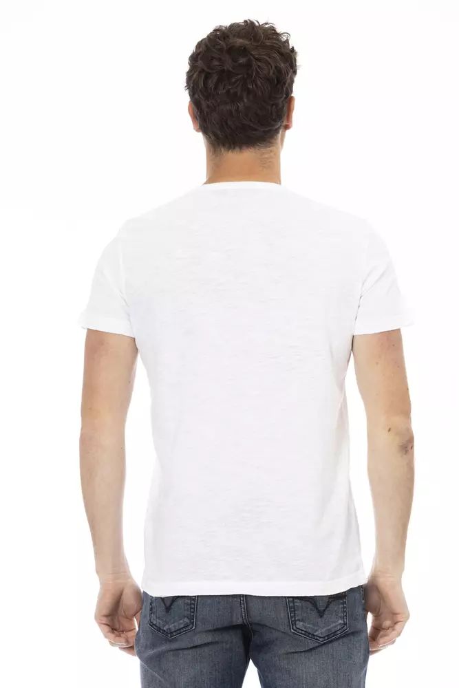 Trussardi Action Chic White Tee with Front Print