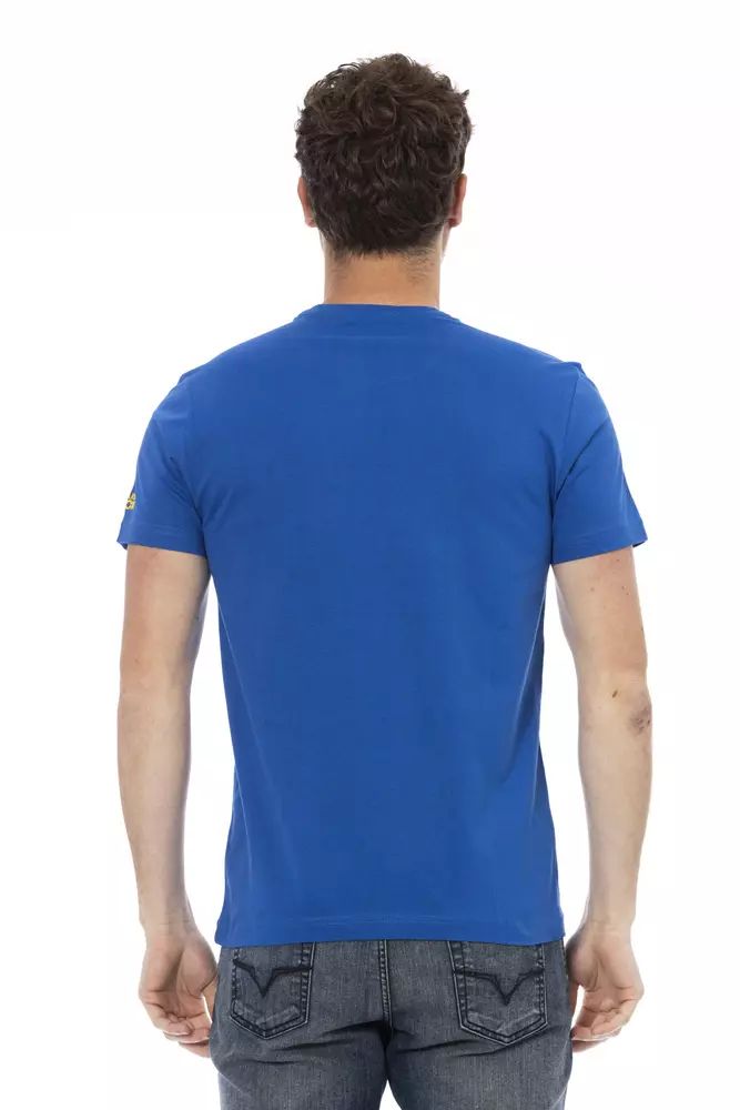 Trussardi Action Elegant Blue Tee with Front Print