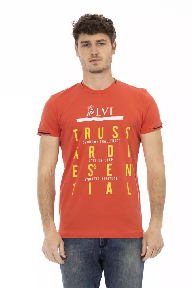 Trussardi Action Sleek Orange Short Sleeve Round Neck Tee