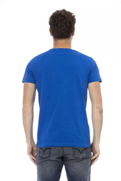 Trussardi Action Sleek Blue Short Sleeve Round Neck Tee