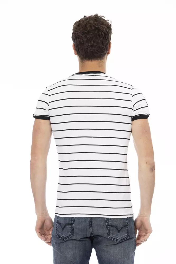 Trussardi Action Sleek White Tee with Bold Print