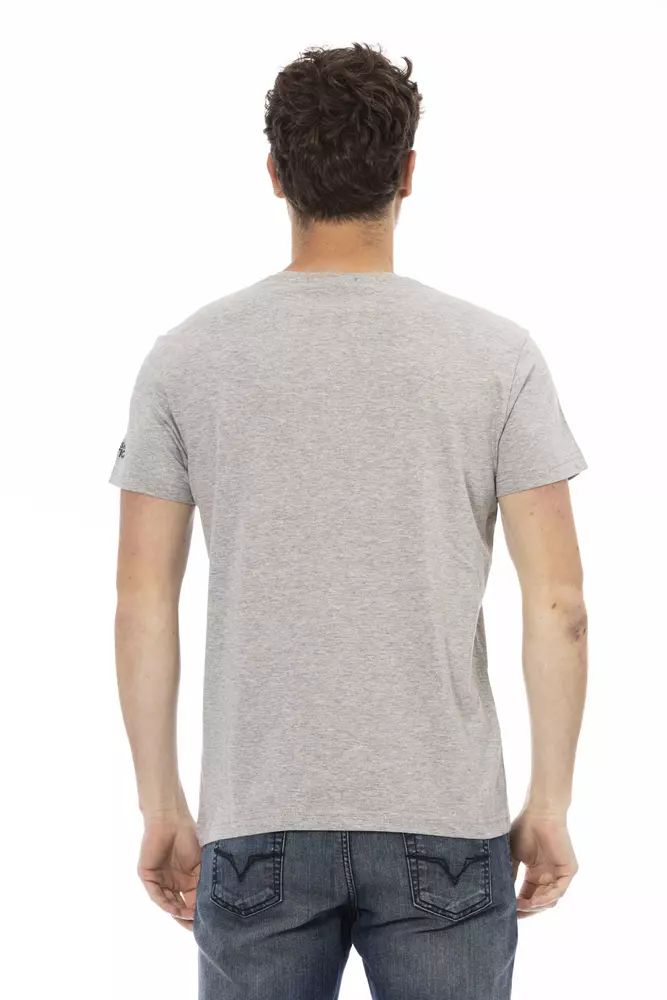 Trussardi Action Chic Gray Short Sleeve Round Neck Tee