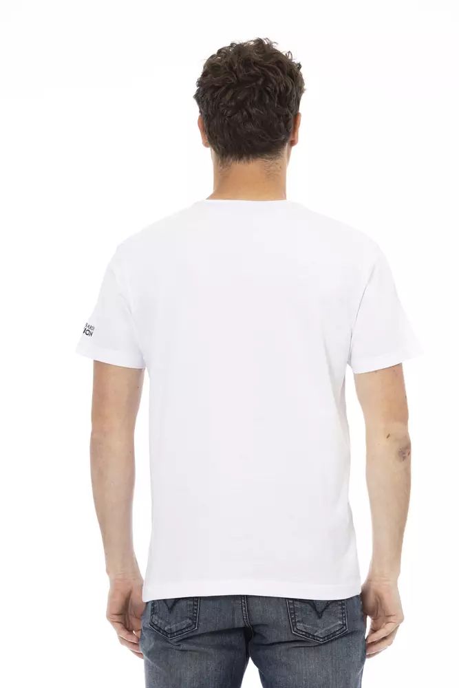 Trussardi Action Elegant White Cotton Blend Tee for Men