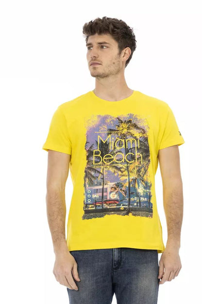 Trussardi Action Sunshine Yellow Cotton Blend T-Shirt