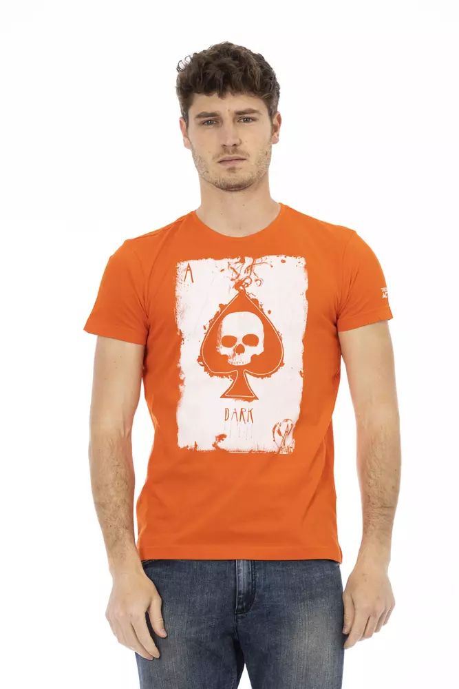 Trussardi Action Elegant Orange Short Sleeve Cotton Tee