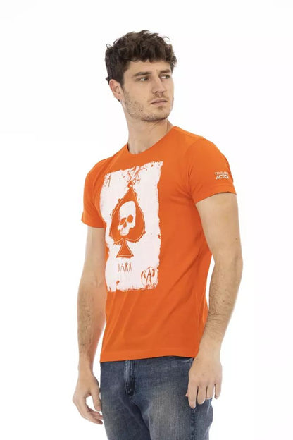 Trussardi Action Elegant Orange Short Sleeve Cotton Tee