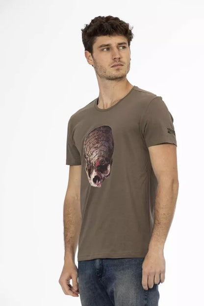 Trussardi Action Sleek Short Sleeve Tee with Unique Front Print