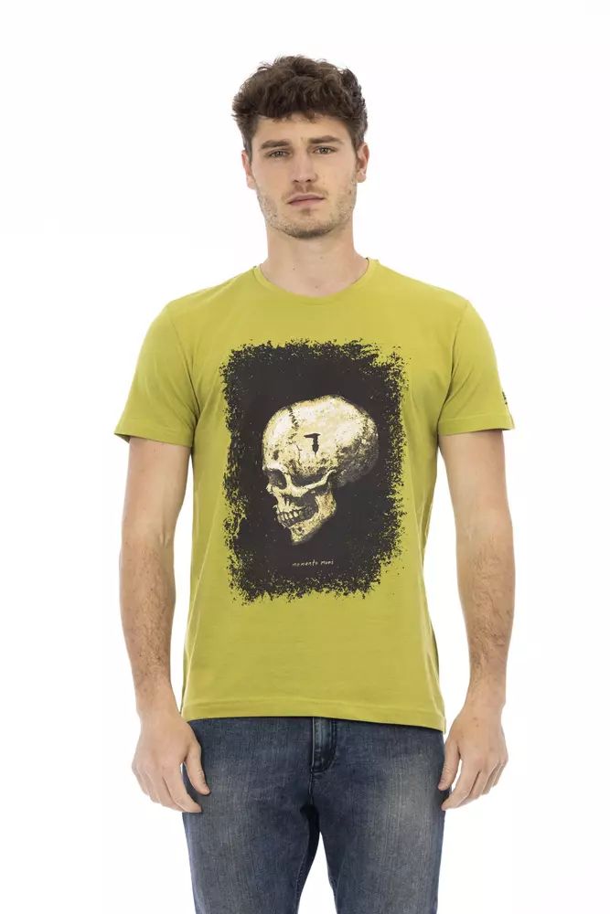 Trussardi Action Green Short Sleeve Tee with Graphic Charm