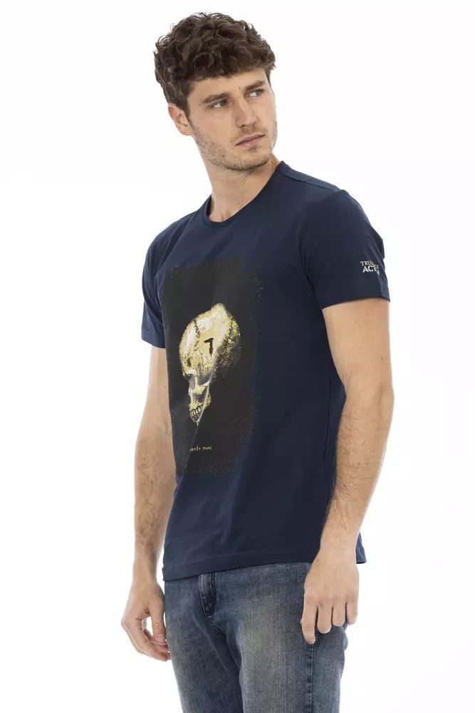 Trussardi Action Elegant Blue Short Sleeve Round Neck Tee