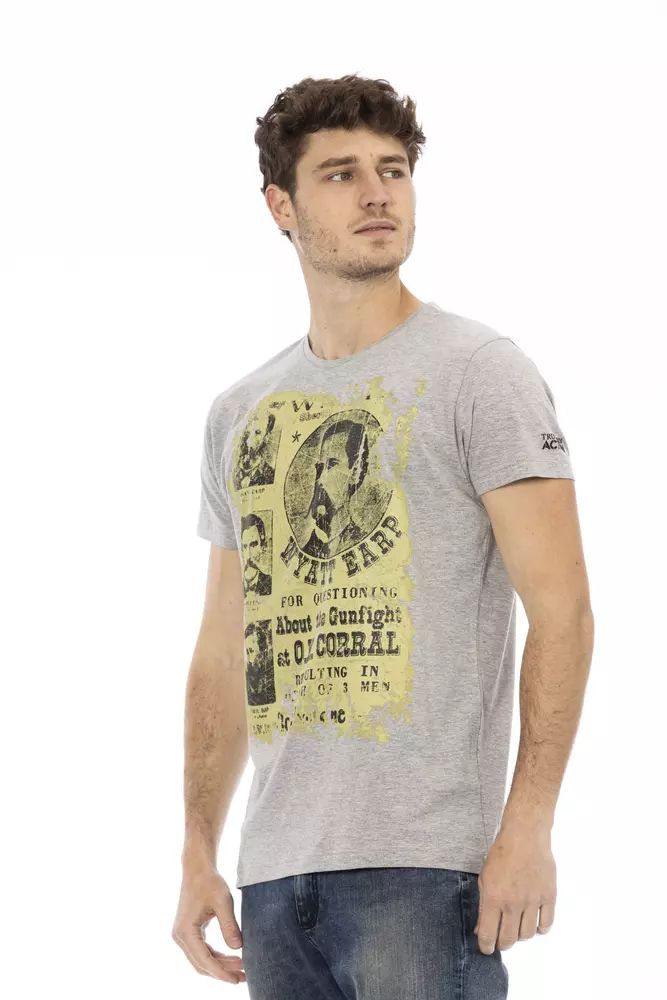 Trussardi Action Sleek Gray Short Sleeve Round Neck Tee