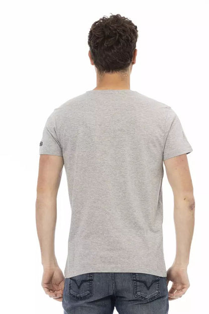 Trussardi Action Sleek Gray Short Sleeve Round Neck Tee