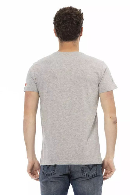 Trussardi Action Sleek Gray Cotton-Blend T-Shirt for Men