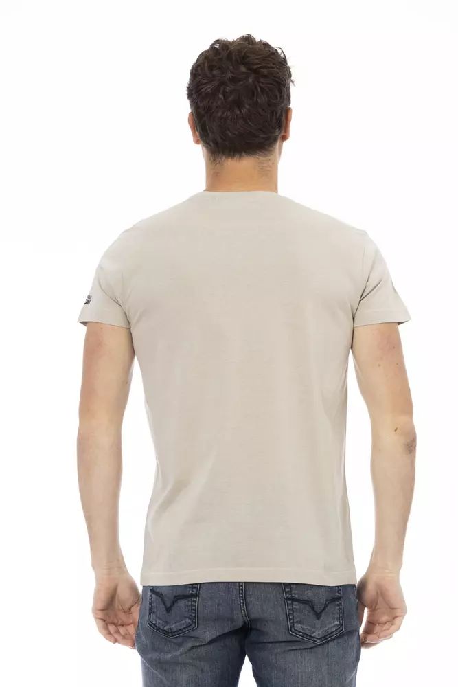 Trussardi Action Elegant Beige Short Sleeve Round Neck Tee