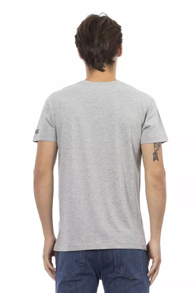 Trussardi Action Essential V-Neck Tee with Graphic Charm