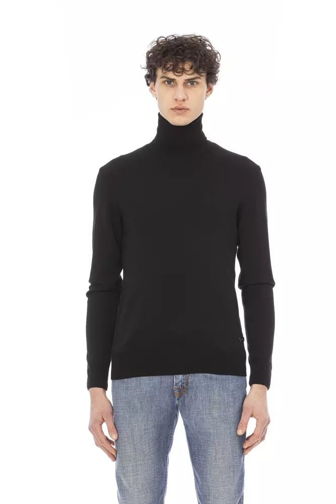 Baldinini Trend Elegant Turtleneck Sweater with Monogram Accent