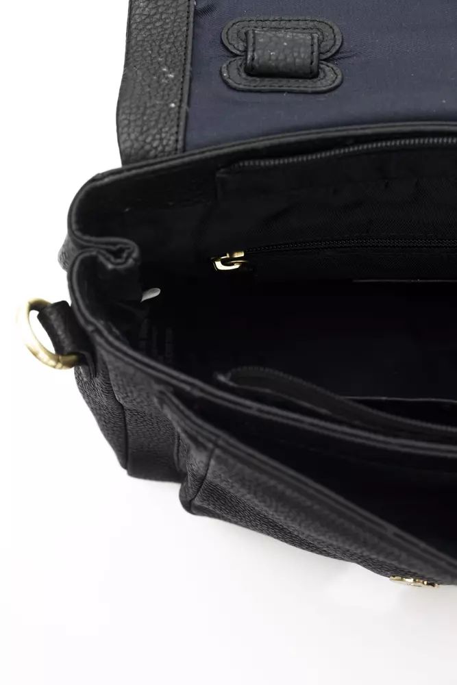 La Martina Elegant Black Leather Crossbody Bag