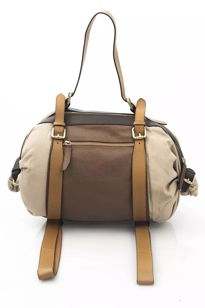 La Martina Elegant Beige Leather Backpack