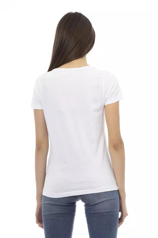 Trussardi Action Chic White Printed Tee: Summer Wardrobe Essential