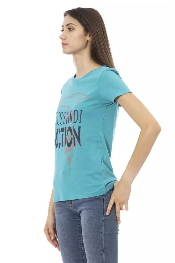 Trussardi Action Elegant Light Blue Short Sleeve Tee