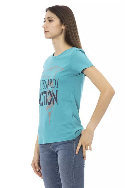 Trussardi Action Elegant Light Blue Short Sleeve Tee