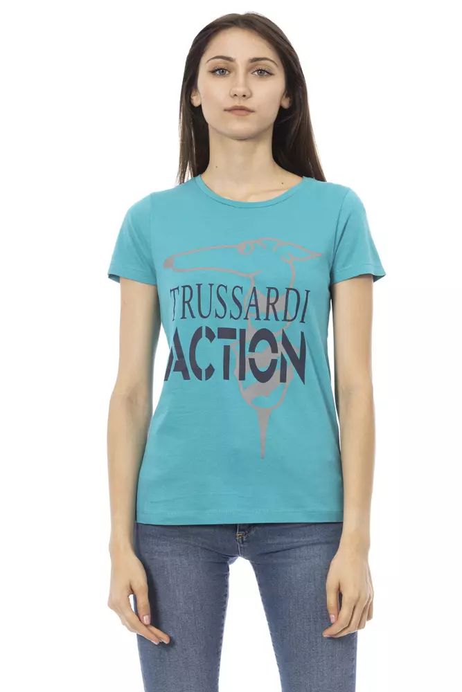 Trussardi Action Elegant Light Blue Short Sleeve Tee