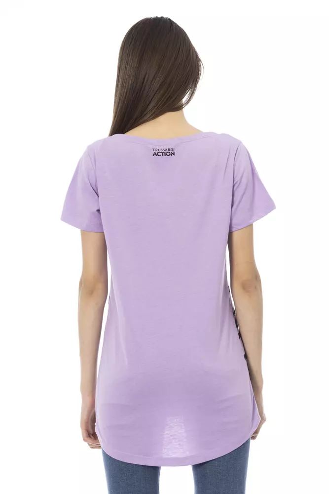 Trussardi Action Chic Purple Short Sleeve Round Neck Tee