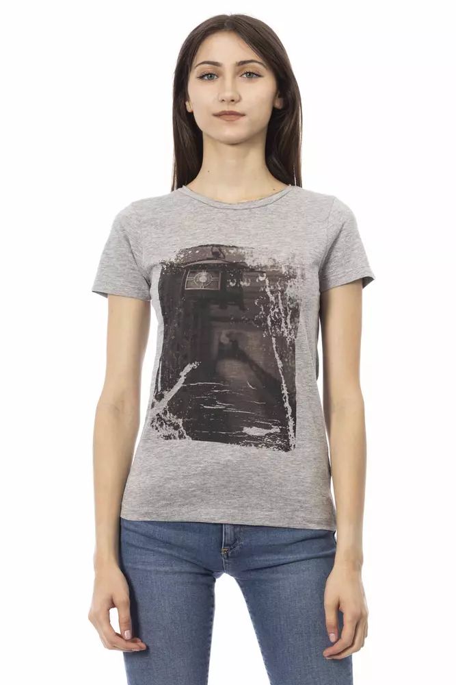 Trussardi Action Chic Gray Short Sleeve Round Neck T-Shirt