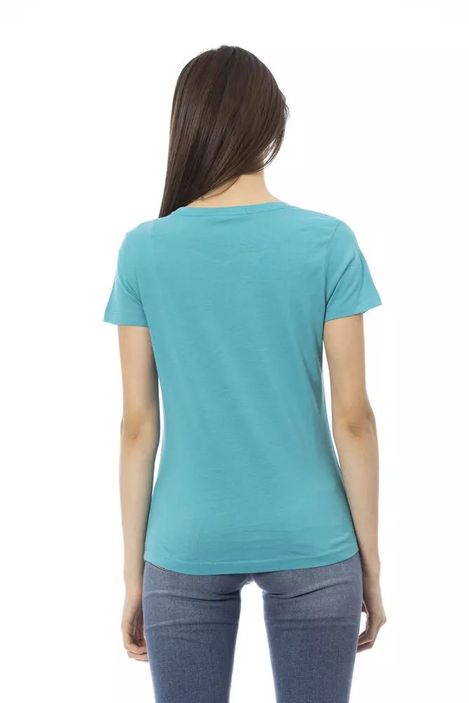 Trussardi Action Elegant Short Sleeve Light Blue Tee