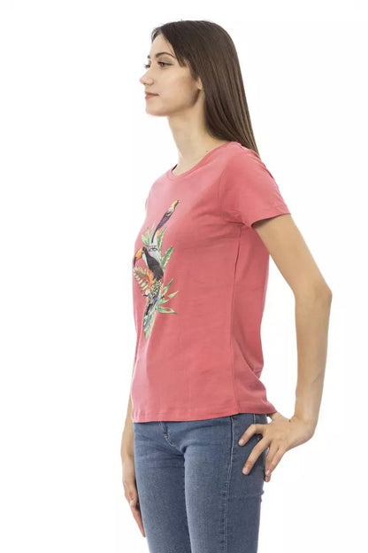 Trussardi Action Elegant Pink Cotton Blend Tee