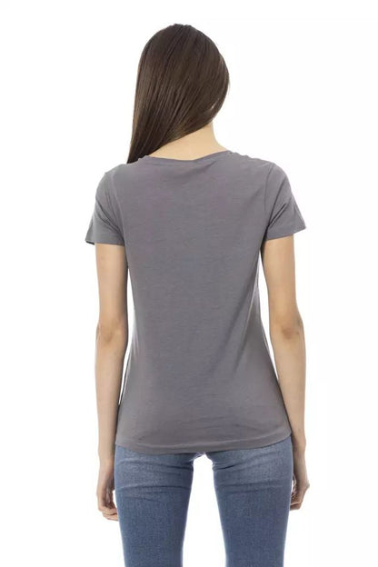 Trussardi Action Elegant Grey Short Sleeve Chic Tee