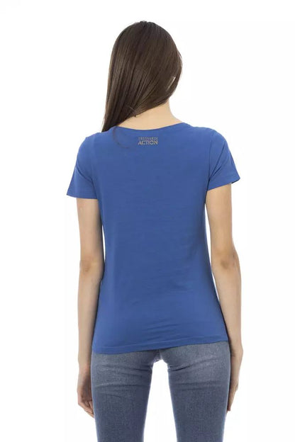 Trussardi Action Elegant Short Sleeve Blue Tee